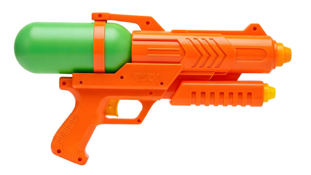 Orange nerf blaster isolated on transparent background