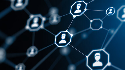 Network Connection People Communication Globalization Digital Blue Background