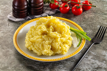 Mushed boiled potato homemade puree