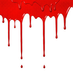 Dripping blood isolated on transparent background