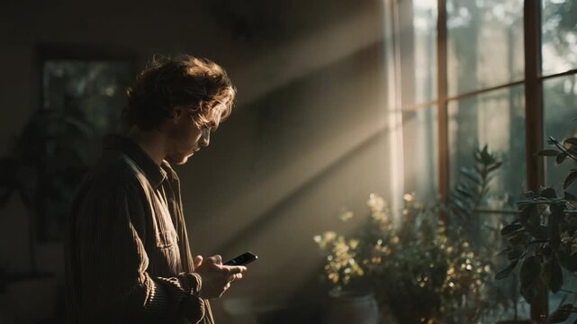 Young Man Customizing AI Home Assistant