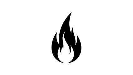 Vector illustration set of black bird of prey silhouettes featuring a burning fire flame icon and a hot hazard warning symbol for graphic design art