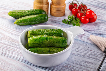 Homemade lightly salted cucumbers snack