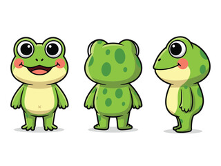 Obraz premium Cute Cartoon Frog Collection.