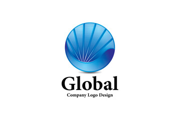 Blue Globe Company Logo Design for Global Businesses - Modern Abstract Sphere Brand Identity