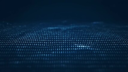 Dynamic digital data stream flowing across a futuristic cybernetic landscape, representing big data processing, network communication, and evolving technological innovation - Powered by Adobe