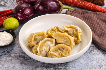 Steamed Nepali Momo stuffed dumplings