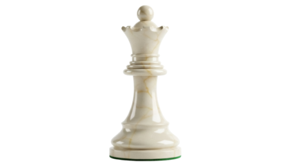 Isolated chess queen game piece ready for strategic playing, ivory colored, antique, 3D render