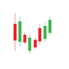 Candlestick Chart Showing Market Trends and Financial Data.