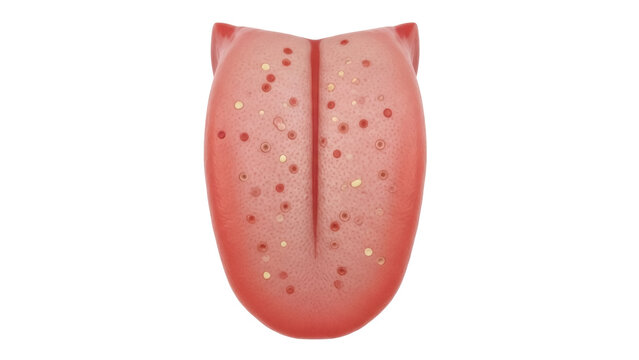 Isolated tongue specimen, anatomical human organ with taste buds and papillae for medical study