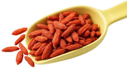Isolated spoon with goji berries a vibrant and healthy treat, ready to eat and enjoy, snack © Elena