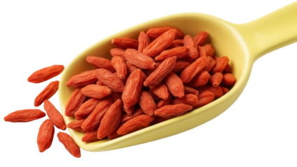 Isolated spoon with goji berries a vibrant and healthy treat, ready to eat and enjoy, snack