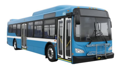 Isolated Public Transportation Bus, Modern Articulated Urban Vehicle for Commuting Services