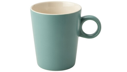 Isolated teal mug, ceramic kitchenware for coffee, tea, and other hot beverage service