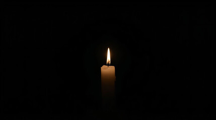 Silent Glow of Solitude - Minimal Candlelight in Deep Darkness