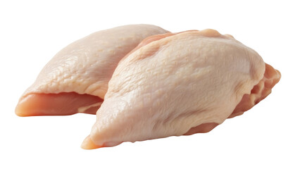 Isolated raw chicken breasts uncooked, fresh meat protein, healthy eating, poultry dish