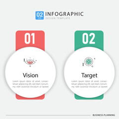 Comparison Infographic Design Template, Comparison between companies and products and services, Business presentation concept with 2 options, To do list or planning icon, vector illustration.