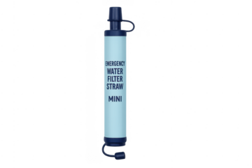 Portable emergency water filter straw for outdoor survival