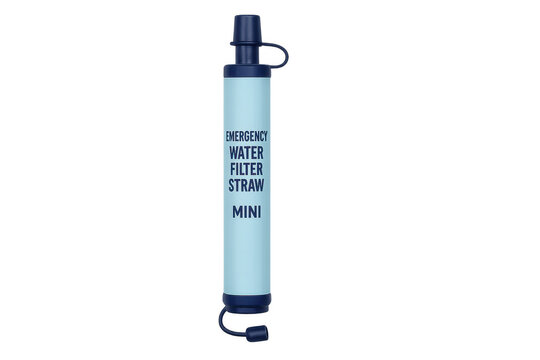 Portable emergency water filter straw for outdoor survival