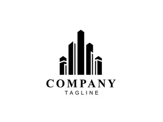 Obraz premium Modern company logo with cityscape design and tagline
