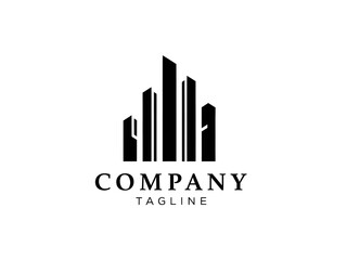Fototapeta premium Modern company logo with cityscape design and tagline