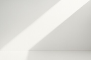 Minimal White Wall with Clean Diagonal Sunlight Band