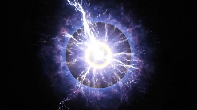 Electric Plasma Energy Ball Abstract Background - Sci-fi Power Core Electricity Loop