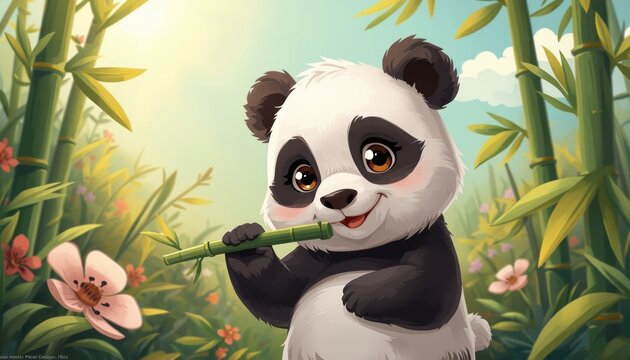cute wallpapers for girls little panda eating green bamboo