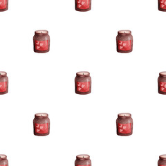 Digital Watercolor Romantic Candles Seamless Valentine Pattern