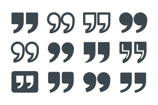 Quotation Mark Set with Various Styles for Text Emphasis and Design Enhancement