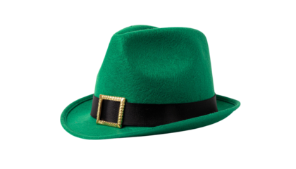 Single Green St. Patrick's Day Shamrock Cap with Festive Design, Isolated on Transparent Background