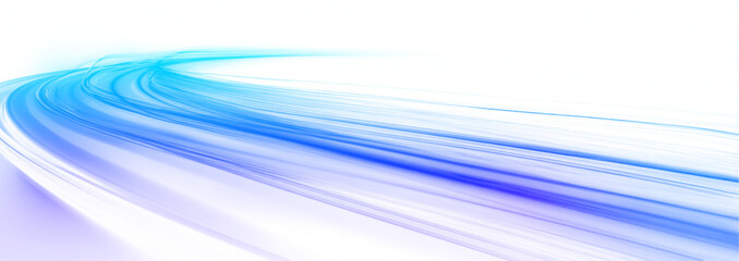 Neon speed lines curl across a luminous white background. Glowing streaks visualize fast motion and digital energy flow. Abstract futuristic design presented in png.