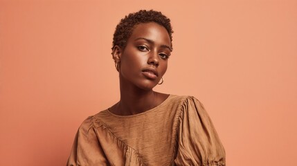 Obraz premium African woman posing confidently in a studio