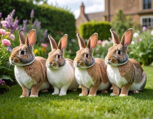 Rabbit in classic English garden
