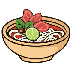 Set of hand-drawn noodle bowl illustrations featuring various noodle dishes with toppings and steam. Perfect for food menus, restaurant branding, culinary projects, packaging, and digital illustration