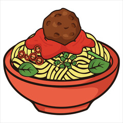 Set of hand-drawn noodle bowl illustrations featuring various noodle dishes with toppings and steam. Perfect for food menus, restaurant branding, culinary projects, packaging, and digital illustration