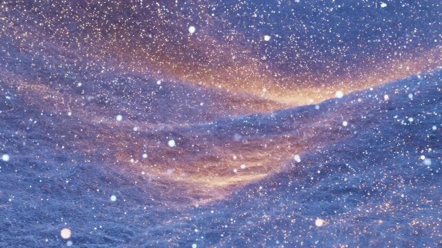 Abstract Digital Rain of Glowing Particles, High-Tech Futuristic Background Representing Data Stream, AI Network and Cyber Space