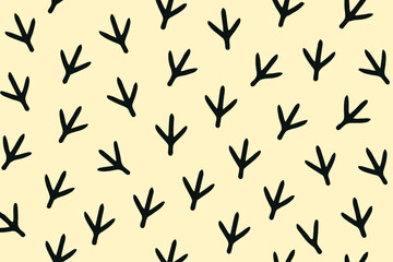 Simple black branch pattern on pale yellow background