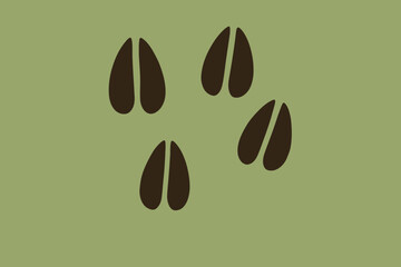 Minimalist coffee bean graphic on green background