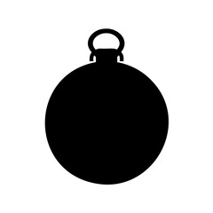 Silhouette of an ornament with a simple spherical body and hook attachment