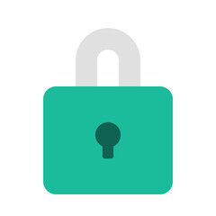 Minimalist Teal Padlock Icon - Modern Security and Privacy Vector for Web and Mobile UI Design