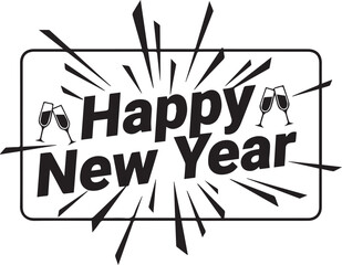 comic book explosion with happy new year