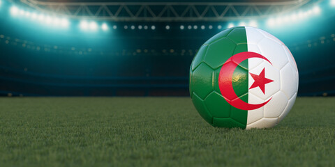 Naklejka premium Flag of Countries On Soccer Ball - Algeria
