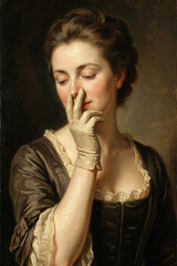 Hers and his funny bathroom art illustration. Playful humor inspired wall decor for restroom space with classic painting parody style