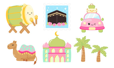 Cute Islamic holiday celebration mascot clipart