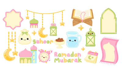 Cute Ramadan Mubarak Islamic clipart