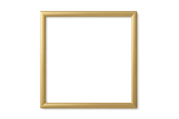 Obraz premium Empty elegant golden frame blank border with shadow a template for pictures and art on transparent background
