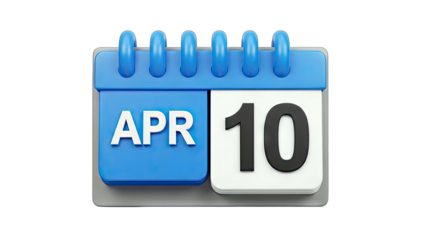 April 10th Calendar Icon - Date Reminder