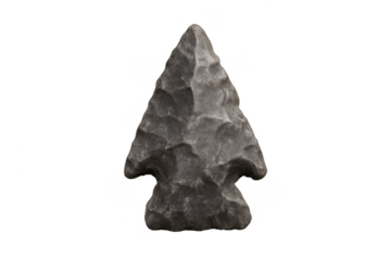 Ancient stone arrowhead tool representing primitive hunting weapon