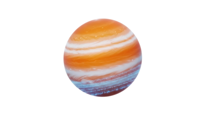 Isolated gas giant planet with rings and colorful atmosphere for space exploration